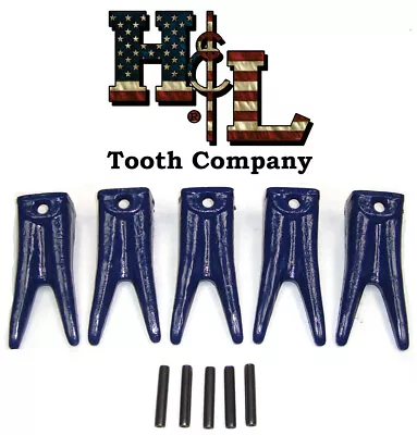 Buy 156CTT Twin Bucket Teeth (5 Pack) +Pins, USA Forged By H&L Tooth Co. X156 156WT • 89.95$
