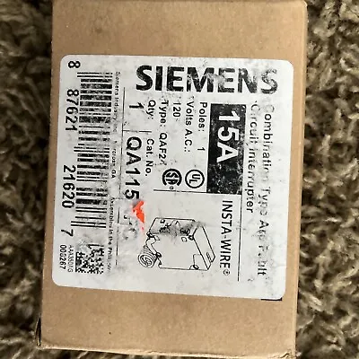 Buy Siemens QA115AFC 15 A Plug-On Combination AFCI Breaker - Black • 30$