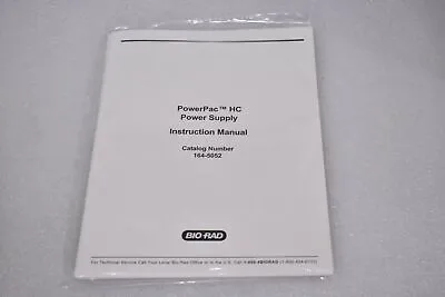 Buy Bio-rad Powerpac Hc Power Supply Instruction Manual Catalog Number: 164-5052 • 29.99$