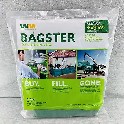 Buy WASTE MANAGEMENT - Bagster 3CUYD Dumpster In A Bag Holds Up To 3,000 Lb Green • 22.99$