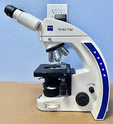 Buy Zeiss Primo Star Binocular Microscope W/ 4X / 10X / 40X / 100X Objectives • 699.99$