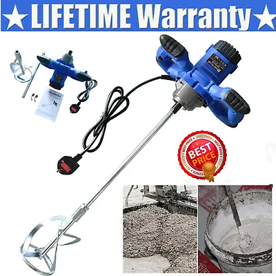 Buy Concrete Mixer, Variable Speed Paddle Mixing Drill 2600W Electric Plaster Mortar • 45.30$