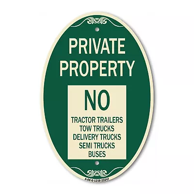 Buy Private Property Sign Private Property No Tractor Trailers Tow Trucks Delivery T • 37.98$