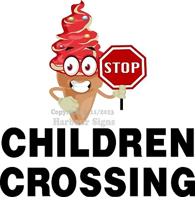 Buy Ice Cream Children Crossing Stop DECAL Concession Food Truck Sticker • 12.99$