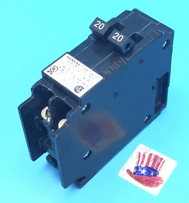 Buy New Circuit Breaker Siemens Q2020 20/20 Amp Two 1 Pole Duplex Tandem WITH CLIP • 15.99$