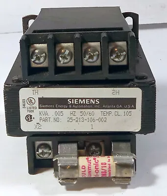 Buy 1 Used Siemens 25-213-106-002 Control Transformer ***make Offer*** • 65.99$