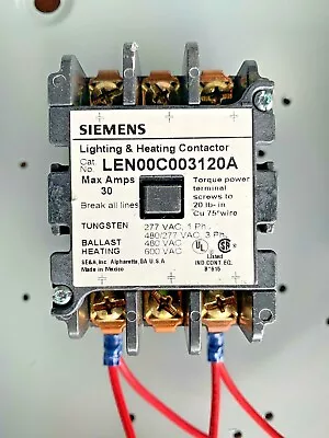 Buy Siemens Lighting Heating Contactor LEN01C009120A 9 Pole 30 Amp 120 Volt Coil • 280.35$