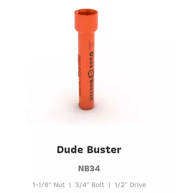 Buy Dude Buster (NB34) 1/2  Drive X 1-1/8  Nut, Extra Deep Impact Socket • 115.34$