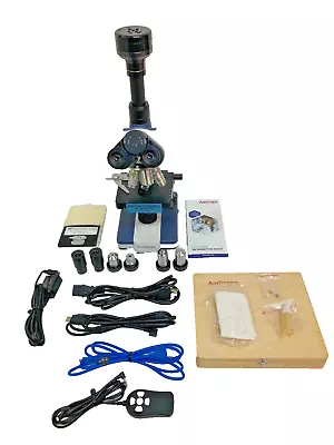 Buy Amscope T120 Series Trinocular Compound Microscope 40-2500X & Accessories (10745 • 475$