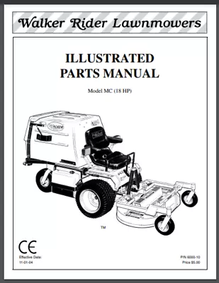 Buy Walker Mower 2004 MC Parts Manual 66220 - 85834 64 Pages Comb Bound Gloss Cover • 24.99$