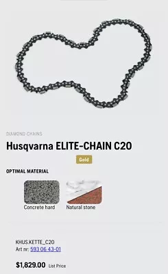 Buy Concrete Cutting Chain- Husqvarna ELITE-CHAIN C20 18” • 500$