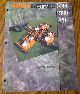 Buy Woods 9144 9180 9204 Turf Batwing Rotary Finish Mowers Sales Brochure Specs 1994 • 18.39$