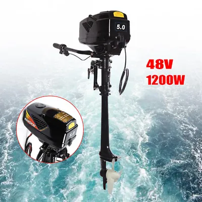 Buy 48V 1200W Electric Outboard Motor Boat Engine Long Shaft Heavy Duty 18KM/H 18A • 249.38$