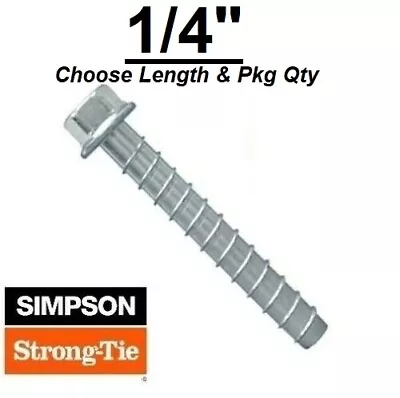 Buy 1/4  Simpson Strong Tie Titen HD Heavy Duty Concrete Screw Anchor (CHOOSE SIZE) • 22.07$