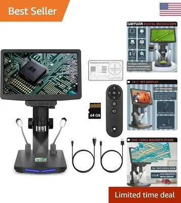 Buy Professional HDMI Digital Microscope - 10.1 Inch Screen - 1600X Magnification • 199.99$