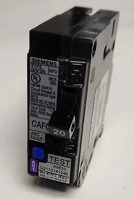 Buy SIEMENS QA120AFCN 20 AMP Type QAF2N Arc Fault Circuit Breaker • 35$