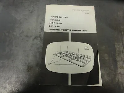 Buy John Deere HD224 HDC328 HD336 Spring Tooth Harrows Operators Manual  OM-A16032 • 14.95$