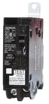 Buy BF120A - Siemens Bolt-on 120V 20A 1 Pole Circuit Breaker 10kA@120V Factory New • 63.77$