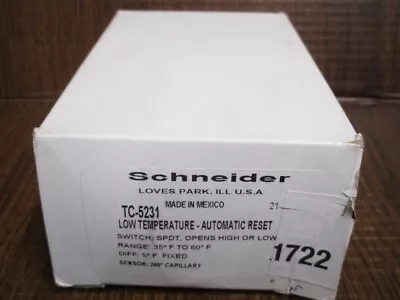 Buy SCHNEIDER TC-5231 Switch SPDT Low Temperature Thermostats W/ Auto Reset NEW • 27.99$