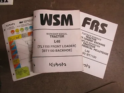 Buy Kubota L48 L 48 Tractor BT1100 Backhoe TL1150 Loader Service & Repair Manual • 95$