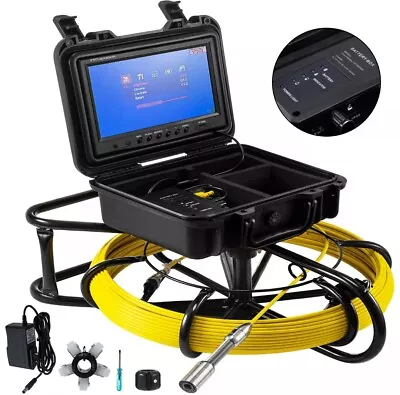 Buy VEVOR 61m/200ft 9  Sewer Camera Pipe Inspection Camera HD LCD IP68 Waterproof • 499$