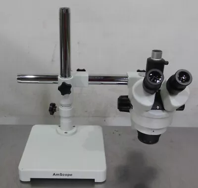 Buy T193088 Amscope Trinocular Stereo Microscope W/ Boom Stand, WF 10X/20 Eyepieces • 500$