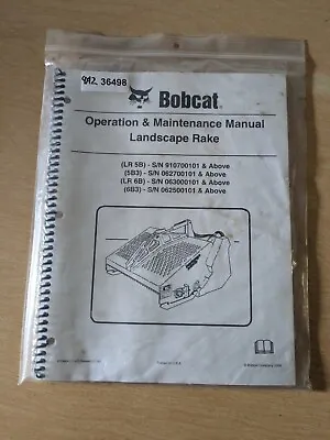 Buy Bobcat LR5B 5B3 LR6B 6B3 Landscape Rake Attachment Operation & Maint Manual • 13.48$