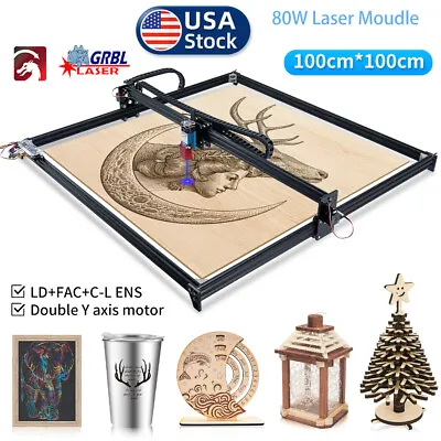 Buy 80W Laser Engraver 1m*1m Laser Cutting Engraving Machine CNC DIY Cutter Printer • 369.85$