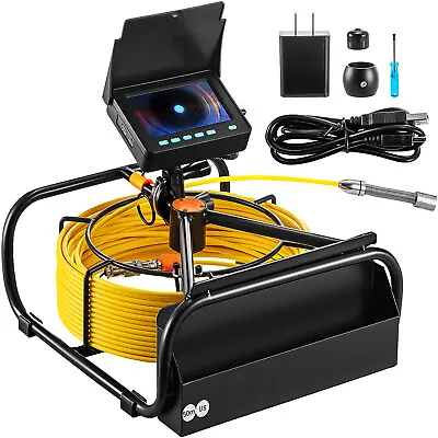 Buy VEVOR 4.3  LCD Pipe Inspection Pipeline Drain Sewer Waterproof Camera 50M/ 164FT • 295.99$