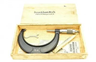 Buy Brown & Sharpe 2-3  Ratchet Thimble .001  Micrometer W/ Case, Accessories NOS • 125$