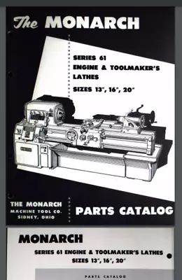 Buy Monarch Series 61 Engine & Toolmakers Lathes 13, 16, 20  Parts Catalog 84 Pages • 22.95$