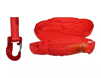 Buy Red Domestic Endless Round Sling Hook Combo Rim Sling Wrecker Crane Strap USA • 258.70$