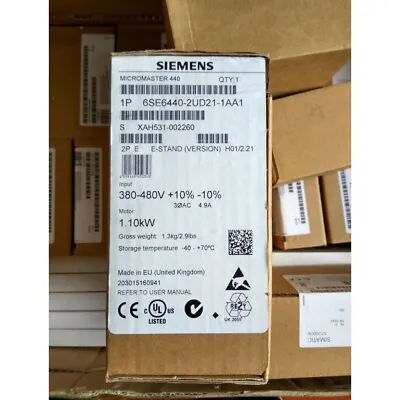 Buy New Siemens 6SE6 440-2UD21-1AA1 6SE6440-2UD21-1AA1 MICROMASTER440 Without Filter • 384.80$