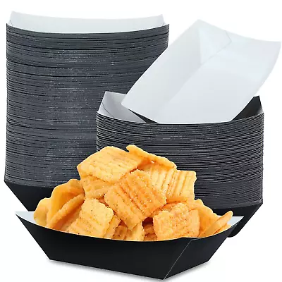 Buy 150 Packs Disposable Paper Food Tray 3 LB Paper Food Boats Grease Resistant Popc • 41.74$