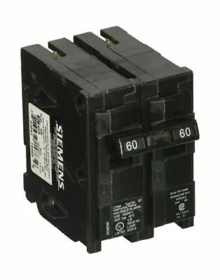 Buy Siemens Q260 60Amp 2 Pole 240V Circuit Breaker - Black - NEW!! • 13.99$
