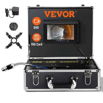 Buy VEVOR 131ft Sewer Camera Pipe Inspection Camera 7  Screen 1000TVL Drain Camera • 269.99$