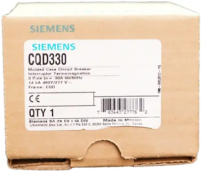 Buy Siemens CQD330 30A 3P Circuit Braker Panel Box Welding Motor Compressor Bus Bar • 143.10$