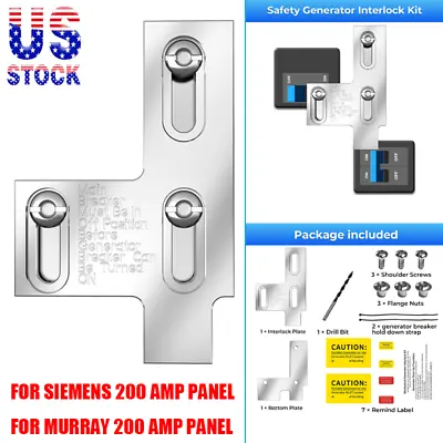 Buy Generator Interlock Kit For Siemens 200 Amp & Murray 200 Amp Panel • 33.99$