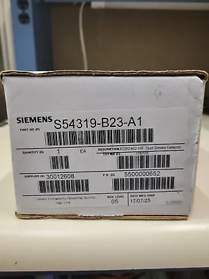 Buy Siemens Fdbz492-hr Duct Smoke Detector S54319-b23-a1 • 150$