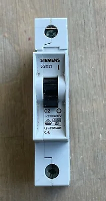 Buy Siemens 5sx21 C2 Circuit Breaker 1 Pole 2a 230/400v • 8$