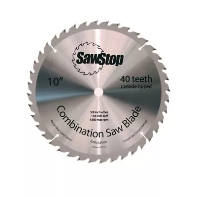 Buy Sawstop CNS-07-148 10  40 Tooth Combination Table Saw Blade New • 51.79$