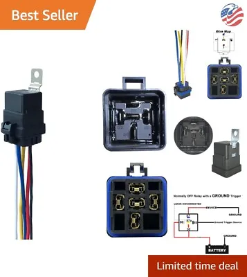 Buy Heavy-Duty SPDT Relay And Harness - 40/30 AMP 12V DC - Tinned Copper Wires • 17.99$