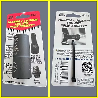 Buy 🔩CTA Tools 4221 Lug Nut Flip Socket (18.5mm X 19.5mm) Brand New🔩 • 14.34$