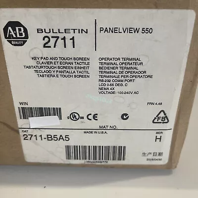 Buy 1PC NEW IN BOX Allen Bradley 2711-B5A5 PanelView 550 FREE SHIP US • 1,804.77$