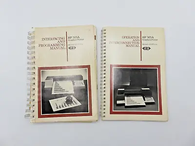 Buy Lot Of 2 HP 7475A Graphics Plotter Manuals Operation Interfacing June 1983 U.S • 24.99$