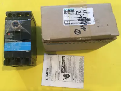Buy New SIEMENS ED43B070 Circuit Breaker  3P, 70A, 480V,  LN1E100 • 275$