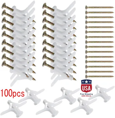 Buy 100pcs Self-Drilling Drywall Anchor Kit - Hollow Wall Anchors With Screws • 8.99$