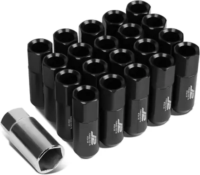 Buy 7075 Aluminum Black M12 X 1.5 20Pcs L: 60Mm Open End Lug Nut Kit W/Socket Adapte • 69.99$