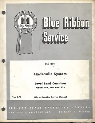Buy Blue Ribbon Service Hydraulic System Level Land Combines For Models 303, 403 And • 32.99$