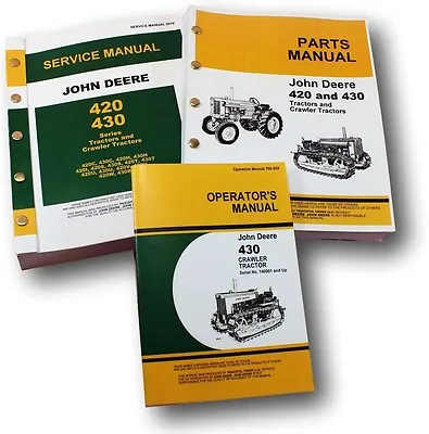 Buy Service Manual Set For John Deere 430 430C Crawler Tractor Parts Operators Dozer • 69.57$